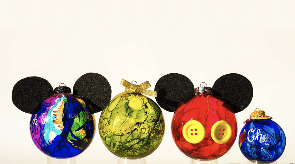 Create Mickey inspired Marbled Glass Ornaments